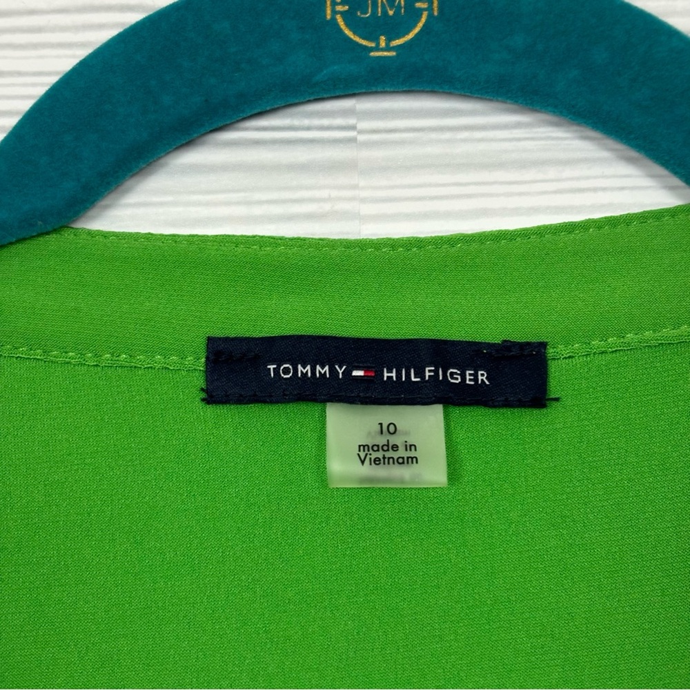 Tommy Hilfiger Green Tiered Long Sleeve Dress Size 10 NWOT - Picture 2 of 7